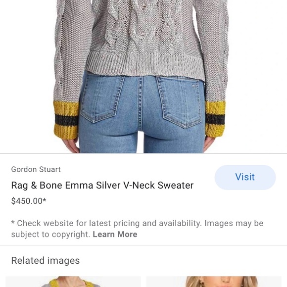 Metallic gray gorgeous v neck
